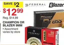 Dunham's Sports CHAMPION OR BLAZER 9MM offer