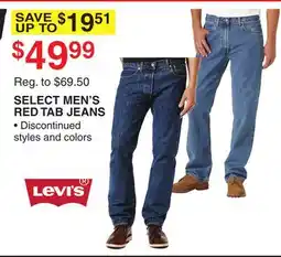 Dunham's Sports SELECT MEN'S RED TAB JEANS offer