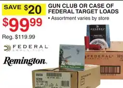 Dunham's Sports GUN CLUB CASE OF FEDERAL TARGET LOADS offer