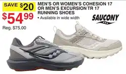 Dunham's Sports MEN'S OR WOMEN'S COHESION 17 OR MEN'S EXCURSION TR 17 RUNNING SHOES offer