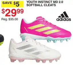 Dunham's Sports ADIDAS YOUTH INSTINCT MD 2.0 SOFTBALL CLEATS offer