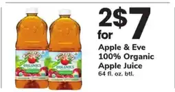 Safeway Apple & Eve 100% Organic Apple Juice offer