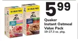 Safeway Quaker Instant Oatmeal Value Pack offer