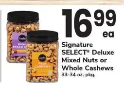 Safeway Signature SELECT Deluxe Mixed Nuts or Whole Cashews offer