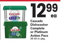 Safeway Cascade Dishwasher Complete or Platinum Action Pacs offer