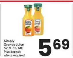 Safeway Simply Orange Juice offer
