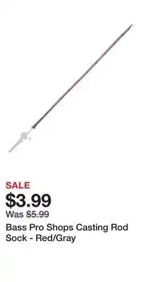 Cabela's Bass Pro Shops Casting Rod Sock - Red/Gray offer