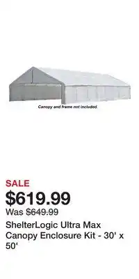 Cabela's ShelterLogic Ultra Max Canopy Enclosure Kit - 30' x 50' offer