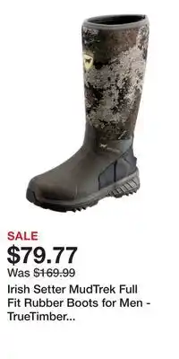 Cabela's Irish Setter MudTrek Full Fit Rubber Boots for Men - TrueTimber Strata - 8M offer