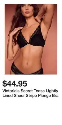 Victoria's Secret Victoria's Secret Tease Lightly Lined Sheer Stripe Plunge Bra offer