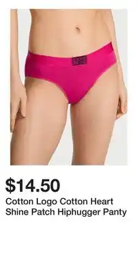 Victoria's Secret Cotton Logo Cotton Heart Shine Patch Hiphugger Panty offer