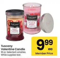 Albertsons Tuscany Valentine Candle offer