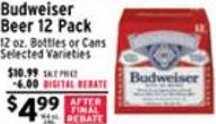 Met Foodmarkets Budweiser Beer 12 Pack offer