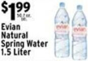 Met Foodmarkets Evian Natural Spring Water 1.5 Liter offer
