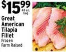 Met Foodmarkets Great American Tilapia Fillet offer