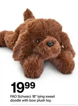 Target FAO Schwarz 18 lying sweet doodle with bow plush toy offer