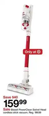Target Bissell PowerClean Swivel Head cordless stick vacuum offer