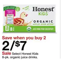 Target Select Honest Kids 8-pk. organic juice drinks offer