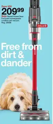 Target Bissell PowerClean FurGuard rechargeable cordless pet vacuum offer