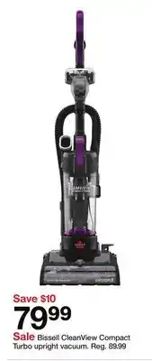 Target Bissell CleanView Compact Turbo upright vacuum offer