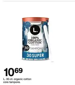 Target L. 30-ct. organic cotton core tampons offer
