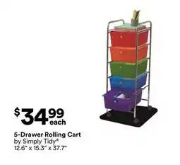 Michaels 5-Drawer rolling Cart by Simply Tidy offer