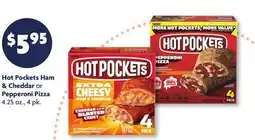 Family Dollar Hot Pockets Ham & Cheddar or Pepperoni Pizza offer