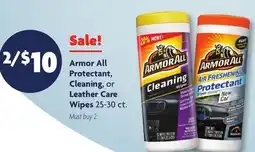 Family Dollar Armor All Protectant, Cleaning, or Leather Care Wipes offer