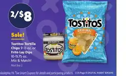 Family Dollar Tostitos Tortilla Chips 9-13 oz. or Frito Lay Dips 10-15.75 oz offer