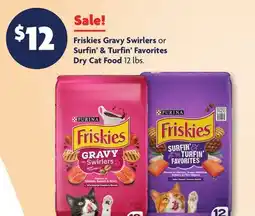 Family Dollar Friskies Gravy Swirlers or Surfin' & Turfin' Favorites Dry Cat Food offer