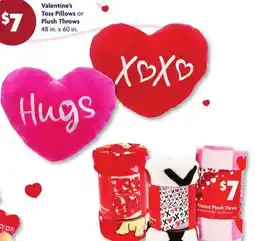 Family Dollar Valentine's Toss Pillows or Plush Throws offer