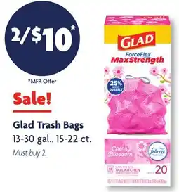 Family Dollar Glad Trash Bags offer