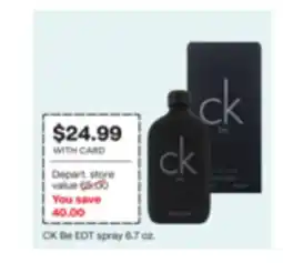 CVS CK Be EDT spray 6.7 oz offer