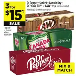 Dollar General Dr Pepper, Sunkist, Canada Dry, RC Cola, 7UP or A & W offer