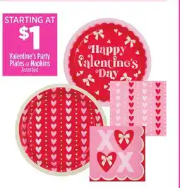 Dollar General Valentine's Party Plates or Napkins offer