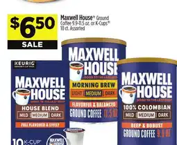 Dollar General Maxwell House Ground Coffee or K-Cups offer