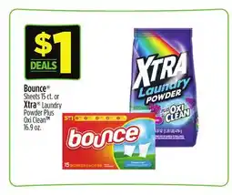 Dollar General Bounce Sheets or Xtra Laundry Powder Plus Oxi Clean offer