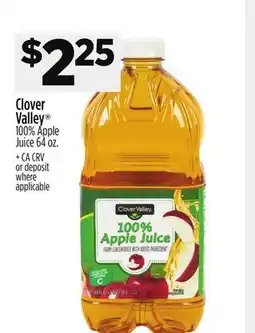Dollar General Clover Valley 100% Apple Juice offer