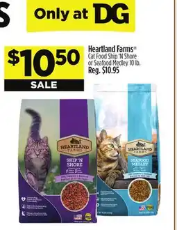 Dollar General Heartland Farms Cat Food Ship 'N Shore or Seafood Medley offer