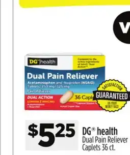 Dollar General DG health Dual Pain Reliever Caplets offer