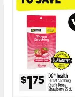 Dollar General DG health Throat Soothing Cough Drops Strawberry offer