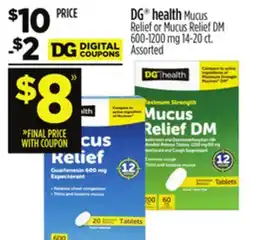 Dollar General DG health Mucus Relief or Mucus Relief offer