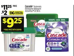 Dollar General Cascade Automatic Dishwasher Detergent offer