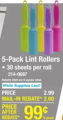 Menards 5-Pack Lint Rollers offer