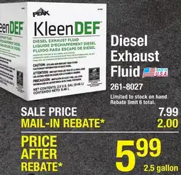 Menards Diesel Exhaust Fluid offer