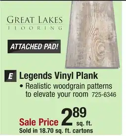 Menards Legends Vinyl Plank offer