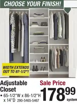 Menards Adjustable Closet offer