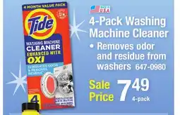 Menards 4-Pack Washing Machine Cleaner offer