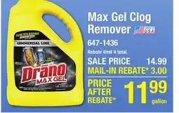 Menards Max Gel Clog Remover offer