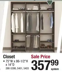 Menards Closet offer